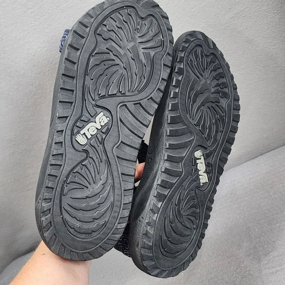 Teva Hurricane Sport Sandals Navy Greek Key Strap Shoc Pad Mens 9